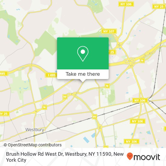 Mapa de Brush Hollow Rd West Dr, Westbury, NY 11590