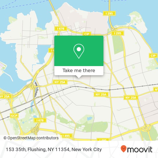 153 35th, Flushing, NY 11354 map