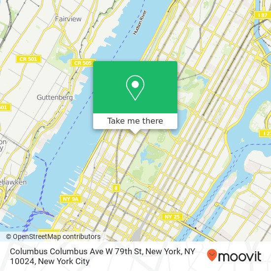 Columbus Columbus Ave W 79th St, New York, NY 10024 map