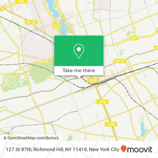 Mapa de 127 St 87th, Richmond Hill, NY 11418