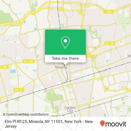 Elm Pl RT-25, Mineola, NY 11501 map