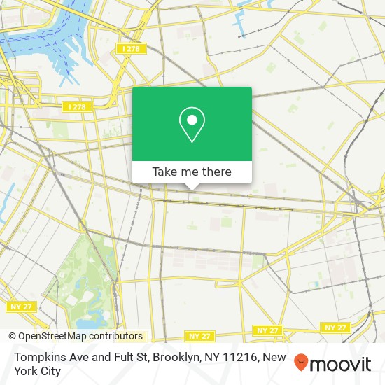 Mapa de Tompkins Ave and Fult St, Brooklyn, NY 11216