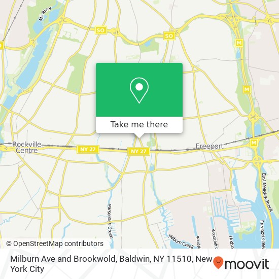 Mapa de Milburn Ave and Brookwold, Baldwin, NY 11510