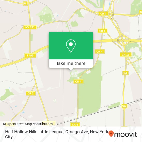 Half Hollow Hills Little League, Otsego Ave map