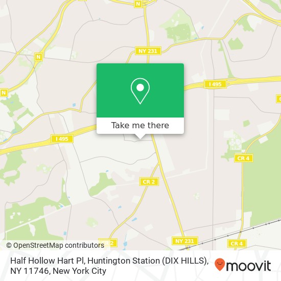 Half Hollow Hart Pl, Huntington Station (DIX HILLS), NY 11746 map