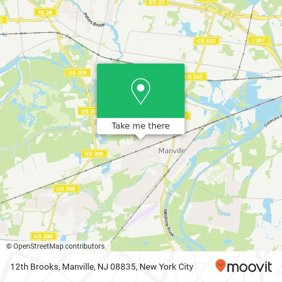 Mapa de 12th Brooks, Manville, NJ 08835