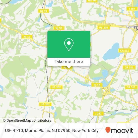 US- RT-10, Morris Plains, NJ 07950 map