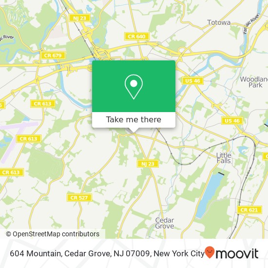 604 Mountain, Cedar Grove, NJ 07009 map