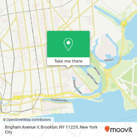 Mapa de Brigham Avenue V, Brooklyn, NY 11229