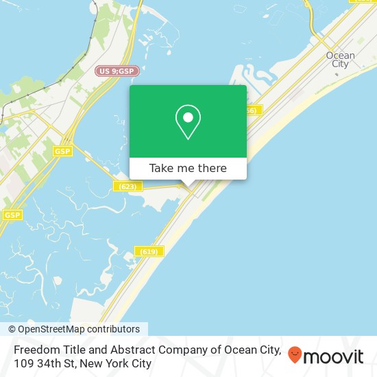 Freedom Title and Abstract Company of Ocean City, 109 34th St map