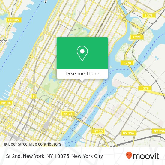 St 2nd, New York, NY 10075 map