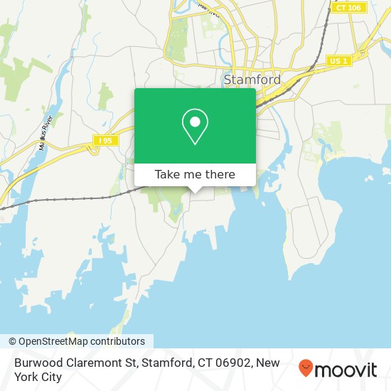 Mapa de Burwood Claremont St, Stamford, CT 06902