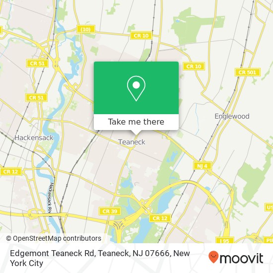 Mapa de Edgemont Teaneck Rd, Teaneck, NJ 07666