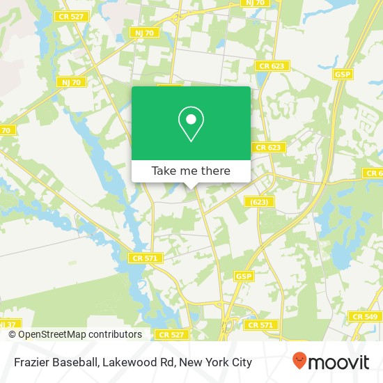 Frazier Baseball, Lakewood Rd map