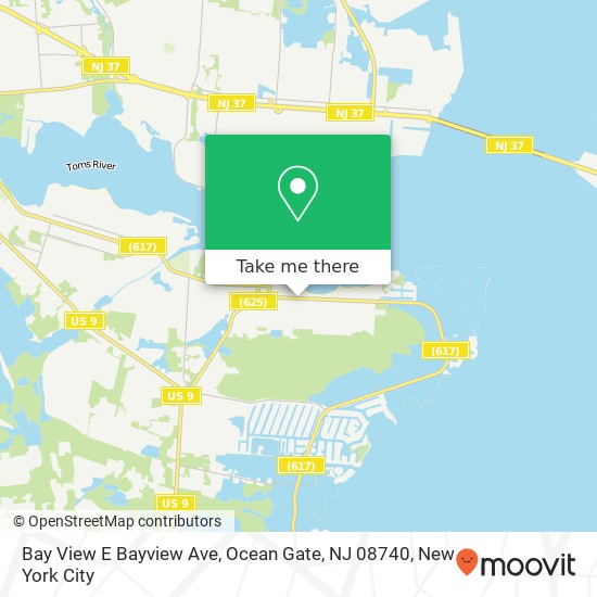 Mapa de Bay View E Bayview Ave, Ocean Gate, NJ 08740