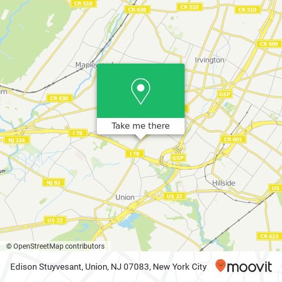 Mapa de Edison Stuyvesant, Union, NJ 07083