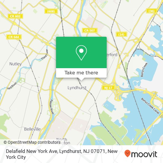 Delafield New York Ave, Lyndhurst, NJ 07071 map