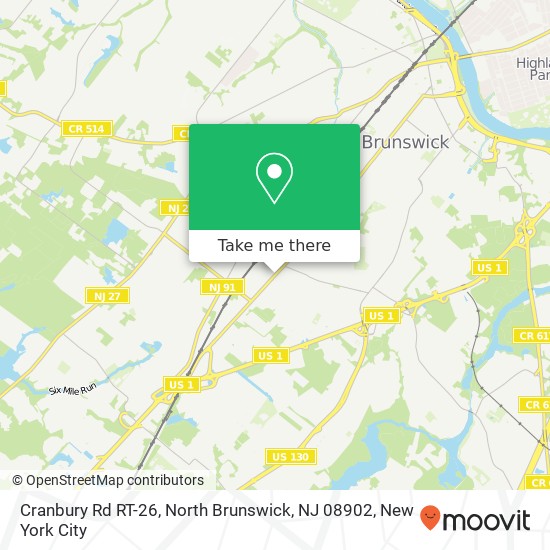 Mapa de Cranbury Rd RT-26, North Brunswick, NJ 08902