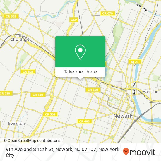 9th Ave and S 12th St, Newark, NJ 07107 map