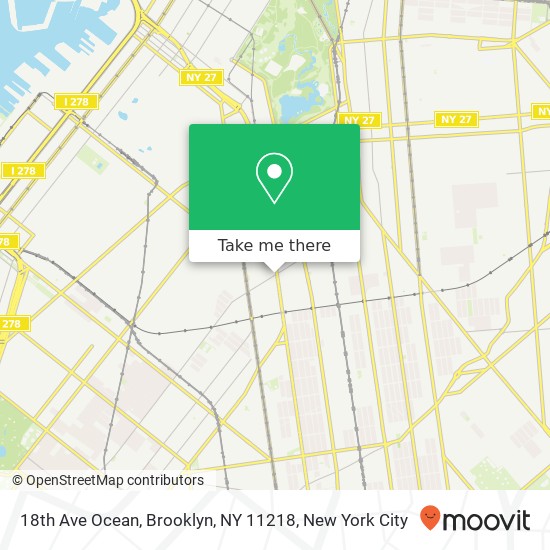 Mapa de 18th Ave Ocean, Brooklyn, NY 11218