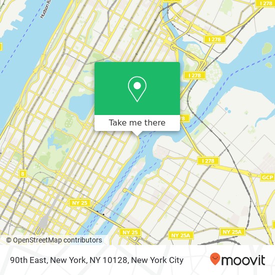 Mapa de 90th East, New York, NY 10128