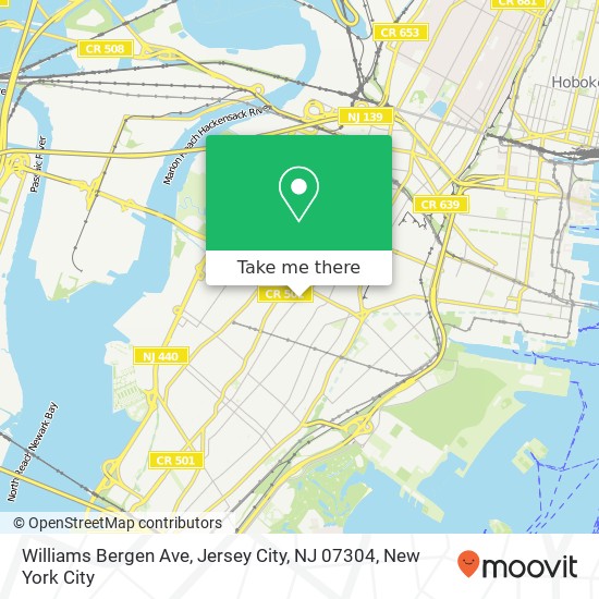 Williams Bergen Ave, Jersey City, NJ 07304 map