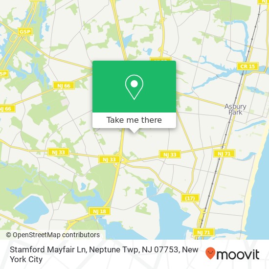 Stamford Mayfair Ln, Neptune Twp, NJ 07753 map