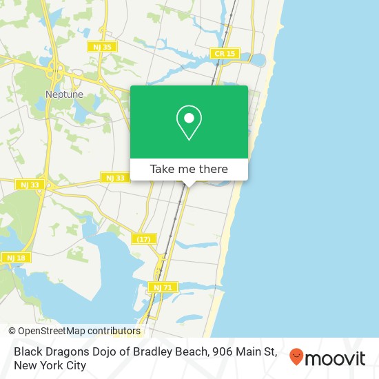 Black Dragons Dojo of Bradley Beach, 906 Main St map