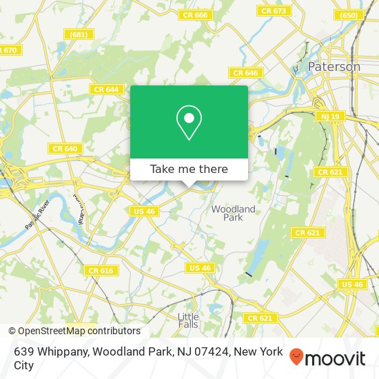 Mapa de 639 Whippany, Woodland Park, NJ 07424