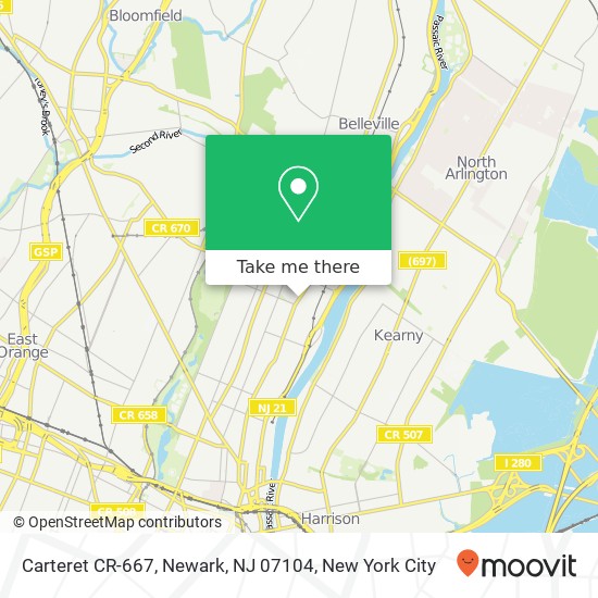 Carteret CR-667, Newark, NJ 07104 map