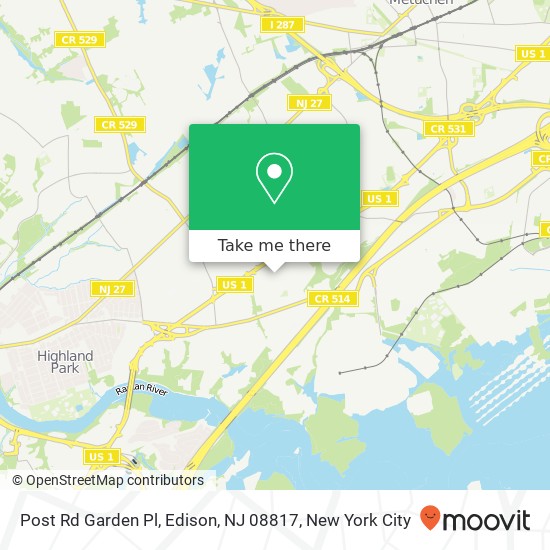 Post Rd Garden Pl, Edison, NJ 08817 map