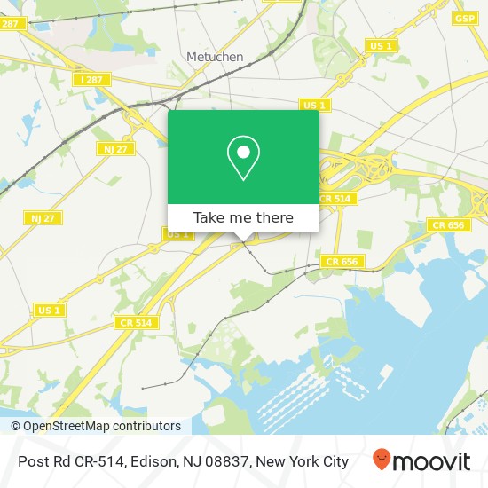 Post Rd CR-514, Edison, NJ 08837 map