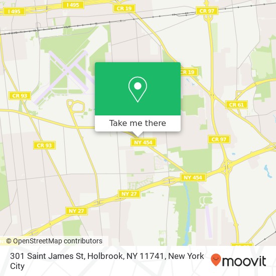 Mapa de 301 Saint James St, Holbrook, NY 11741