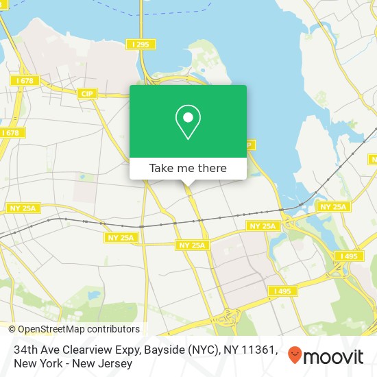 Mapa de 34th Ave Clearview Expy, Bayside (NYC), NY 11361