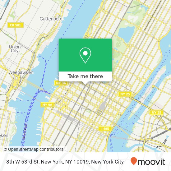 8th W 53rd St, New York, NY 10019 map