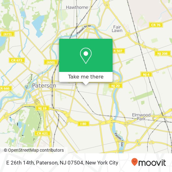 Mapa de E 26th 14th, Paterson, NJ 07504