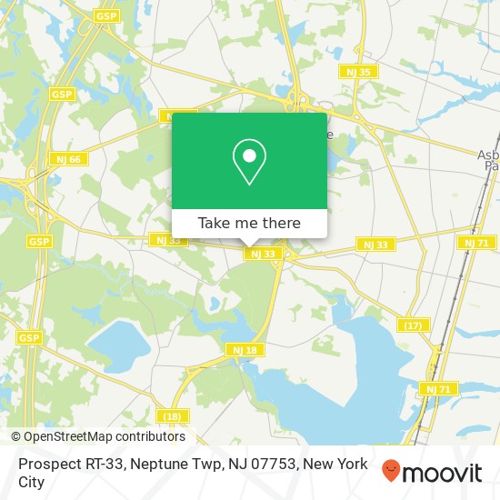 Mapa de Prospect RT-33, Neptune Twp, NJ 07753