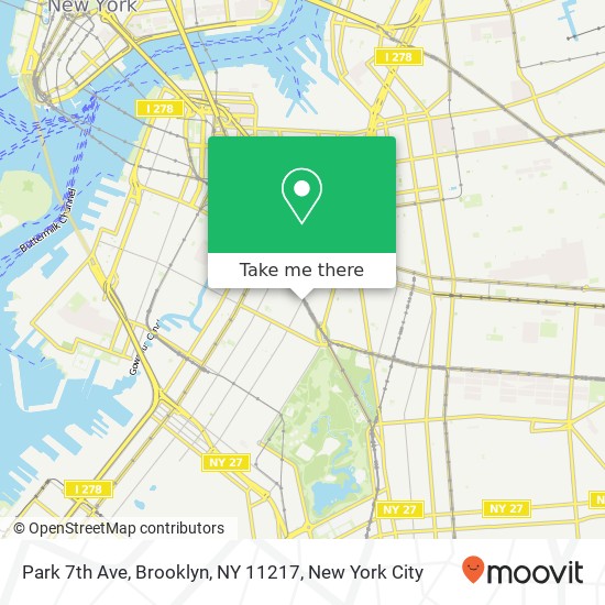 Mapa de Park 7th Ave, Brooklyn, NY 11217