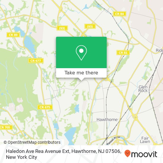 Haledon Ave Rea Avenue Ext, Hawthorne, NJ 07506 map