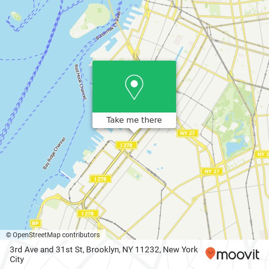 Mapa de 3rd Ave and 31st St, Brooklyn, NY 11232