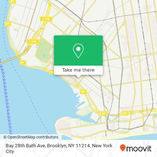 Mapa de Bay 28th Bath Ave, Brooklyn, NY 11214