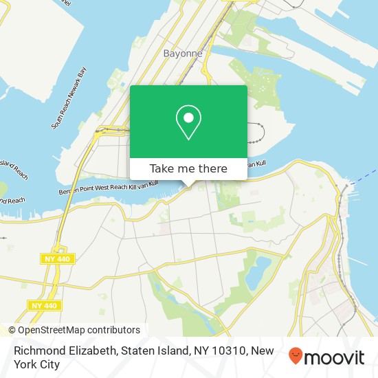 Mapa de Richmond Elizabeth, Staten Island, NY 10310