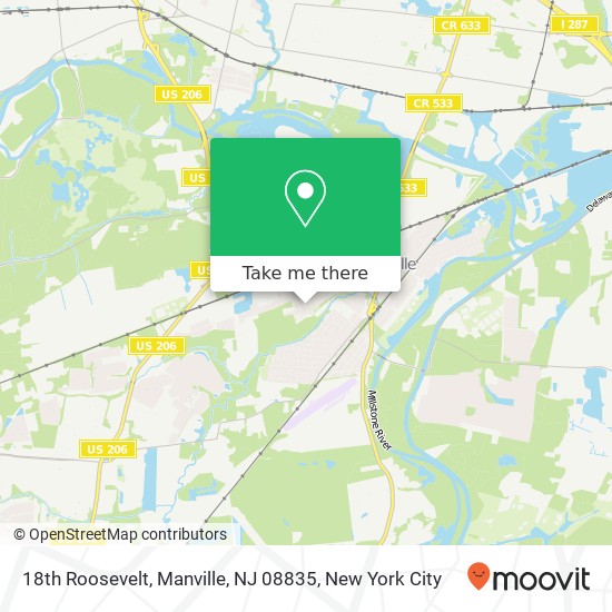 Mapa de 18th Roosevelt, Manville, NJ 08835