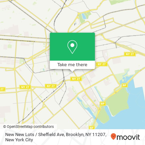 Mapa de New New Lots / Sheffield Ave, Brooklyn, NY 11207