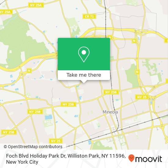 Mapa de Foch Blvd Holiday Park Dr, Williston Park, NY 11596