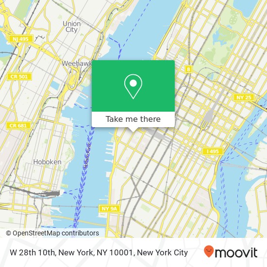 W 28th 10th, New York, NY 10001 map