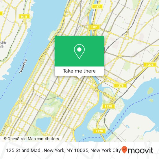 Mapa de 125 St and Madi, New York, NY 10035