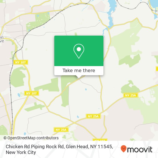 Mapa de Chicken Rd Piping Rock Rd, Glen Head, NY 11545