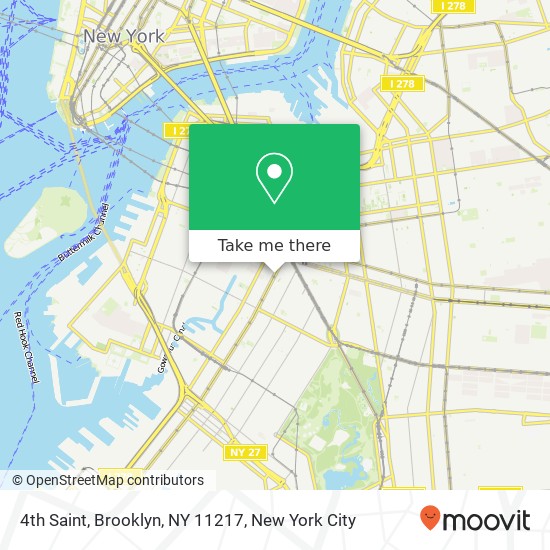 Mapa de 4th Saint, Brooklyn, NY 11217