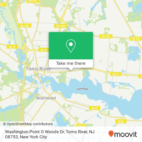 Washington Point O Woods Dr, Toms River, NJ 08753 map